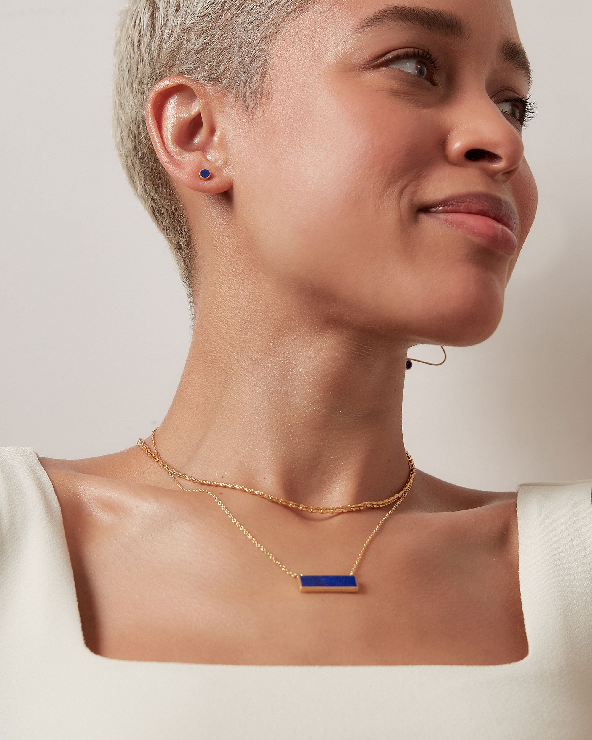 Sarai Lapis Rectangle Pendant Necklace | Sustainable Jewellery by Ottoman Hands