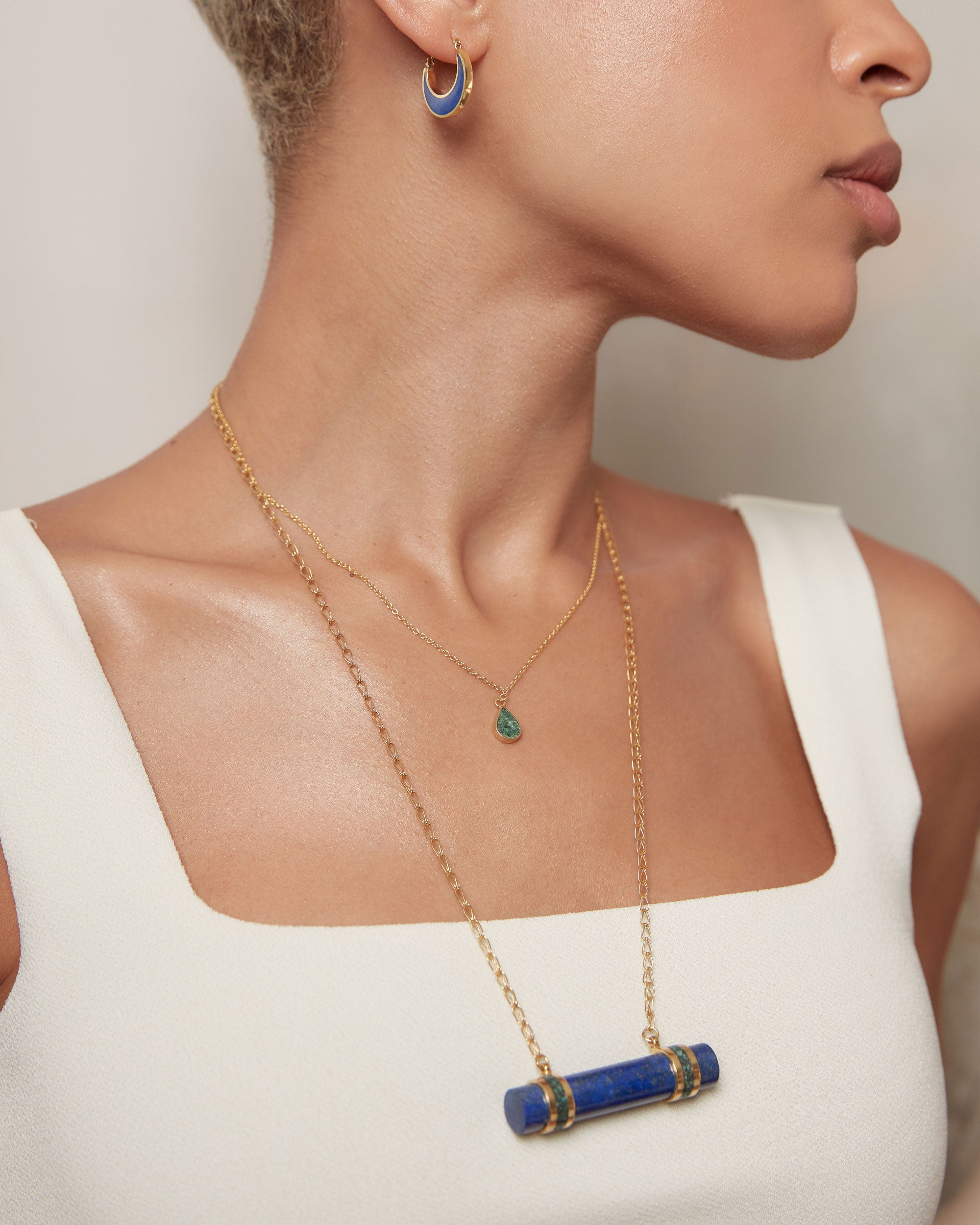 Tala Lapis Bar Pendant Necklace | Sustainable Jewellery by Ottoman Hands