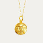 Moon Face Gold Pendant Necklace | Sustainable Jewellery by Ottoman Hands
