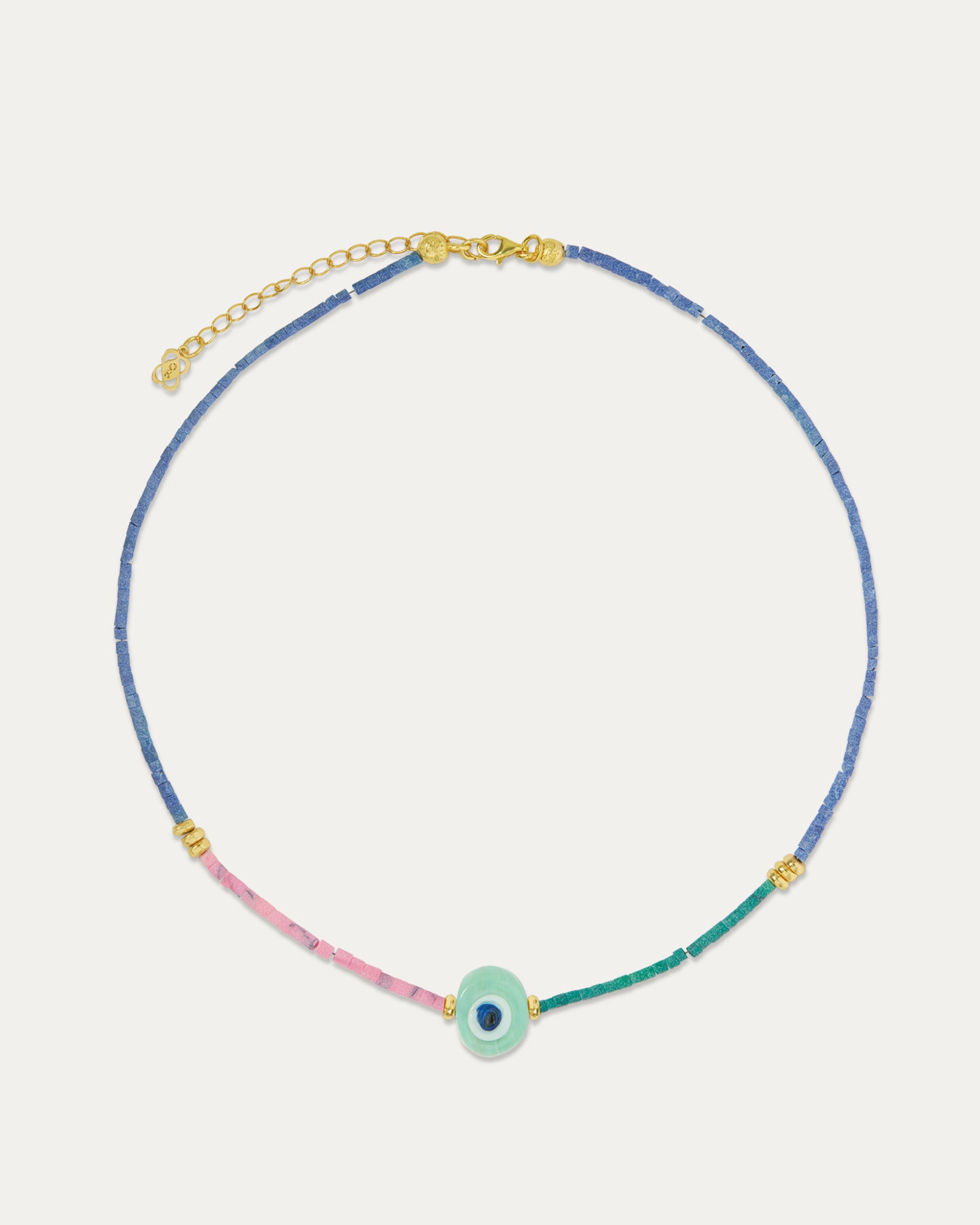 Solana Evil Eye Multi Colour Beaded Necklace | Sustainable Jewellery by Ottoman Hands
