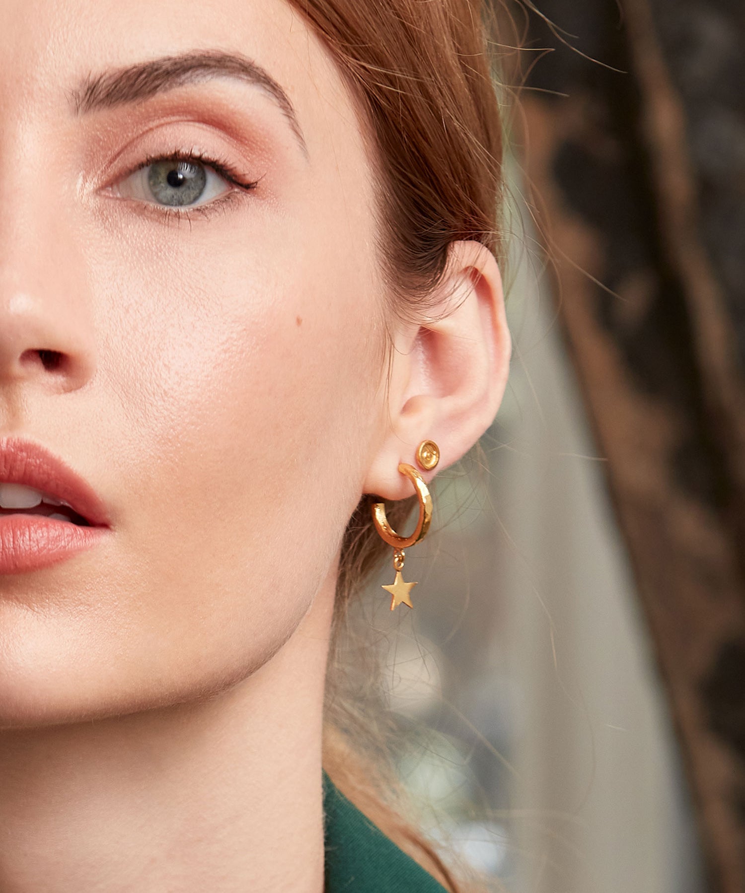 Star Charm Hoop Earrings | Sustainable Jewellery by Ottoman Hands
