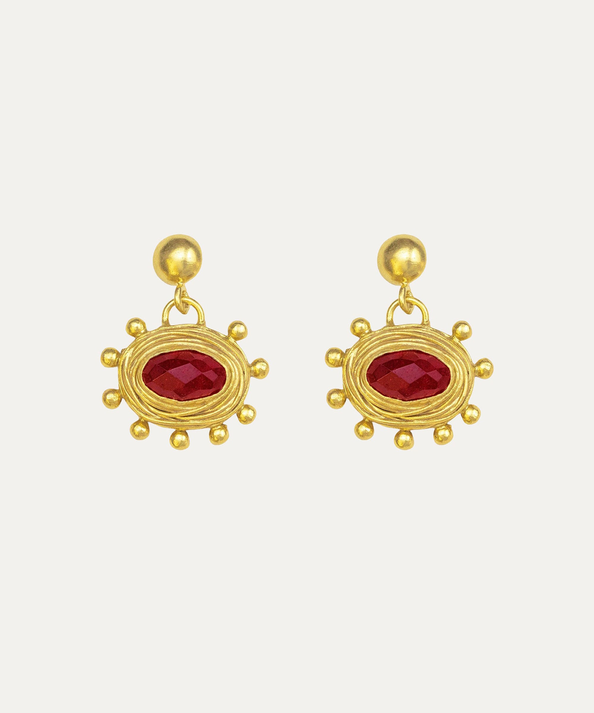 Zand Ruby Drop Earrings | Sustainable Jewellery by Ottoman Hands
